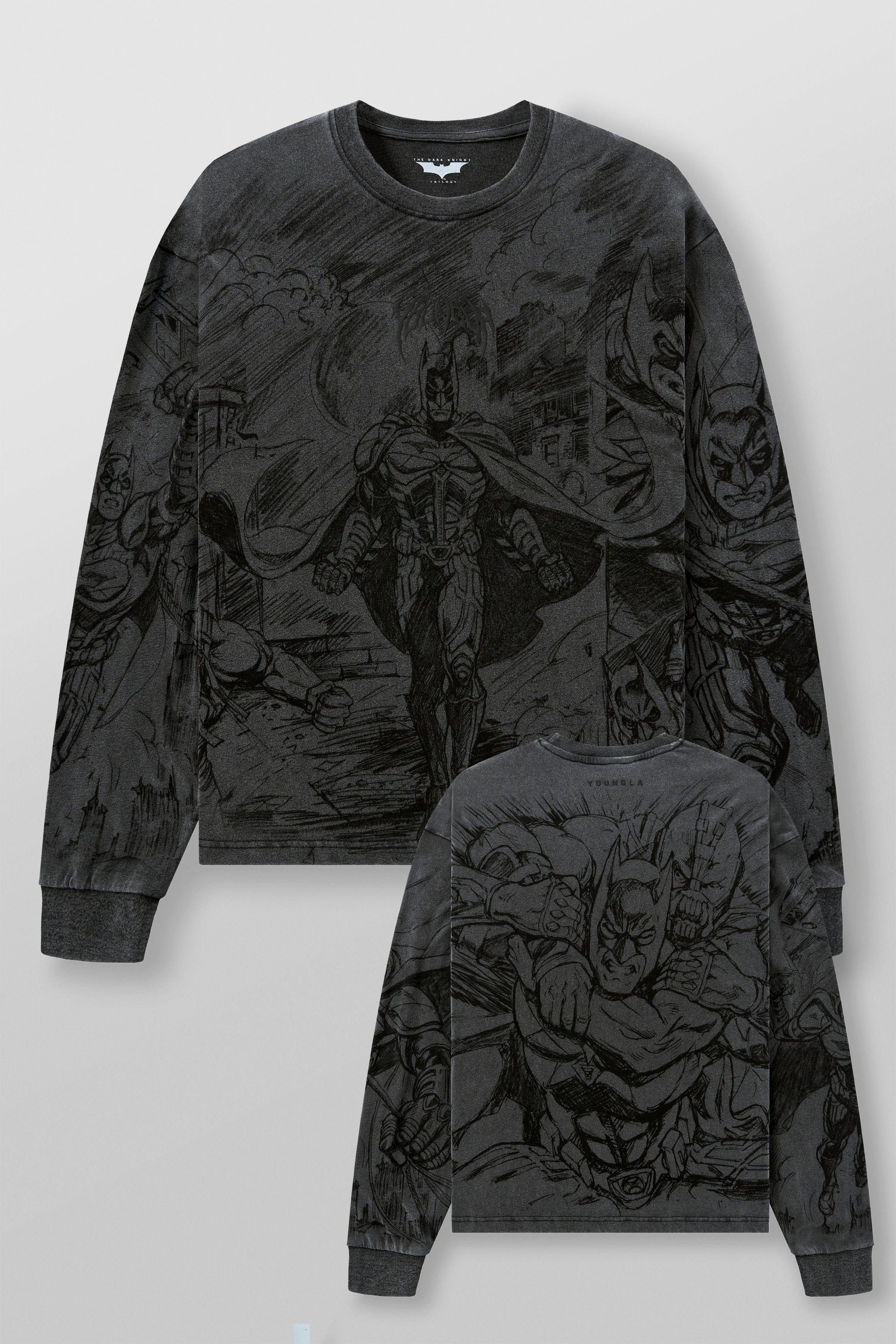 ゆ*ん様  x Batman Dark Grey M 8002 - Batman Comic Longsleeves