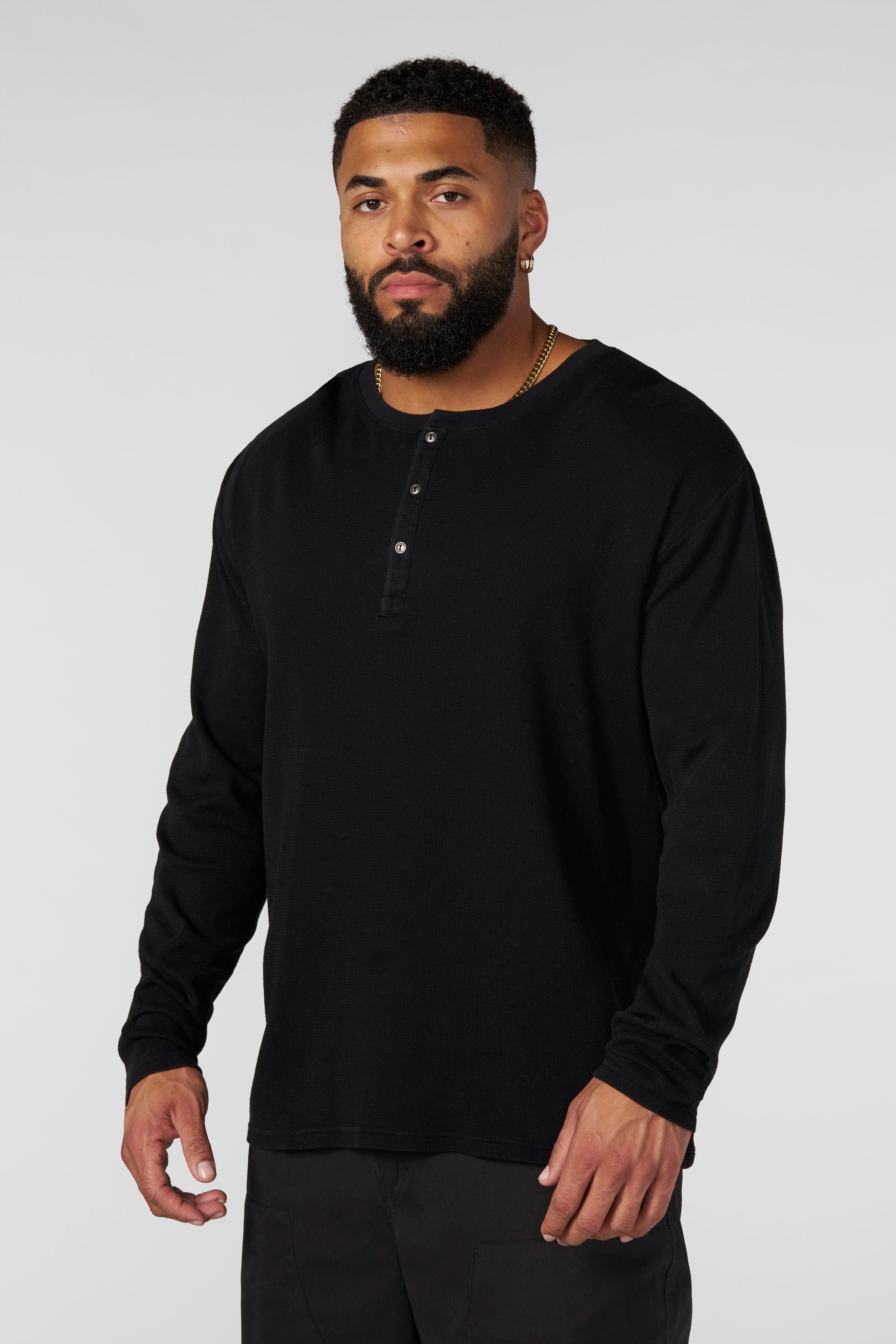 8034 - Henley Thermal Longsleeves