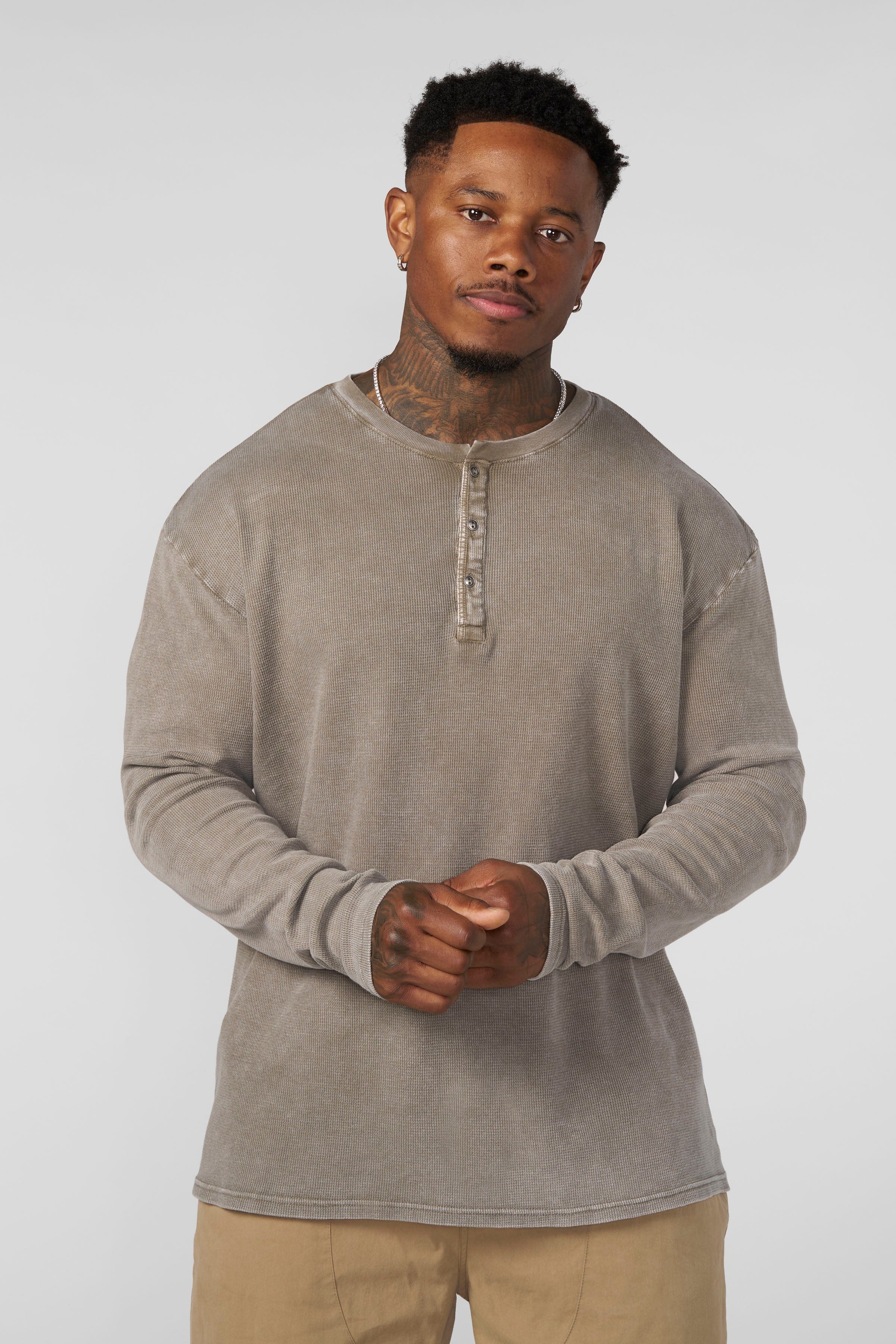 8034 - Henley Thermal Longsleeves