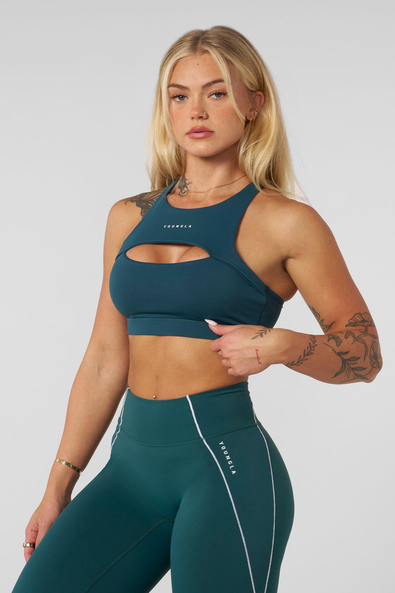W365 - Elevate cut-out bra for women Removable pads in color Teal.