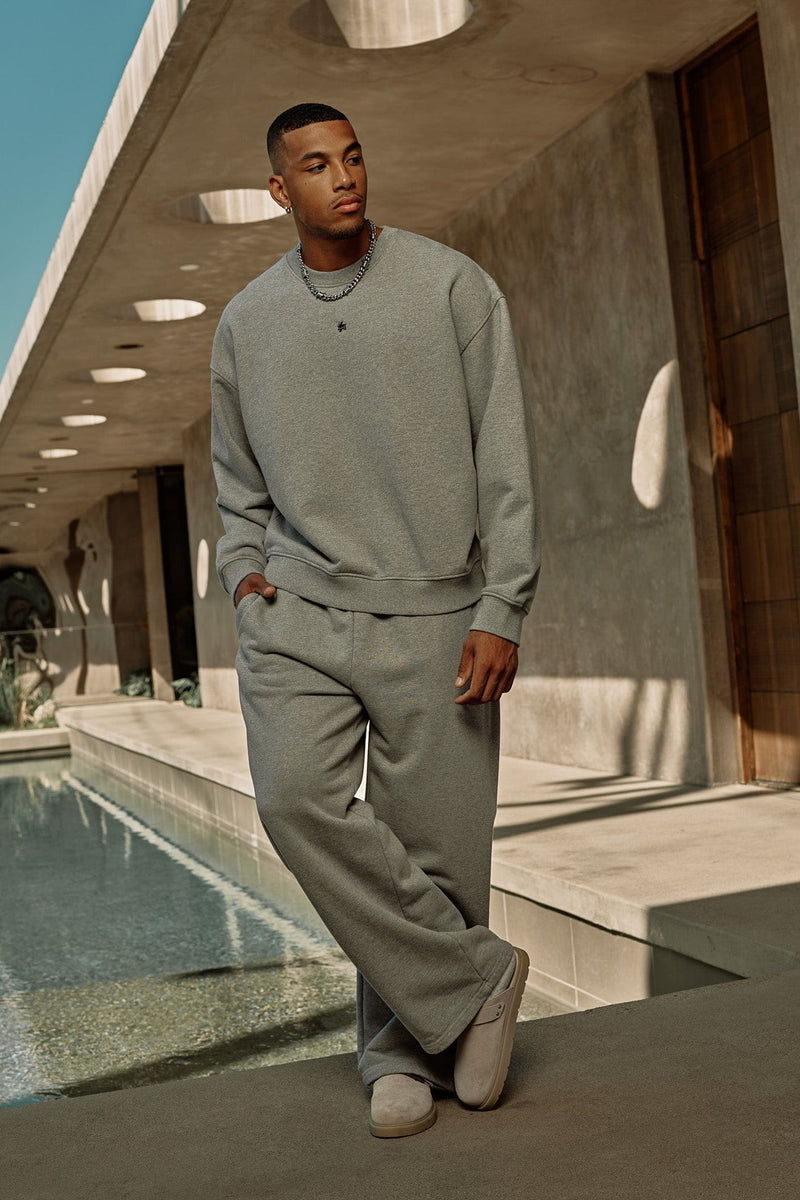 2067 - Elevated Essentials - Baggy Sweats for Men's - relaxed silhouette and clean finish in Heather Grey