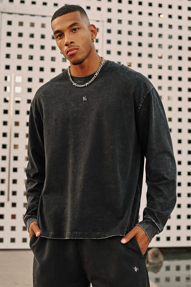 8001 - Elevated Essentials - Mens Longsleeves - midweight cotton for durability and comfort in Grey Wash