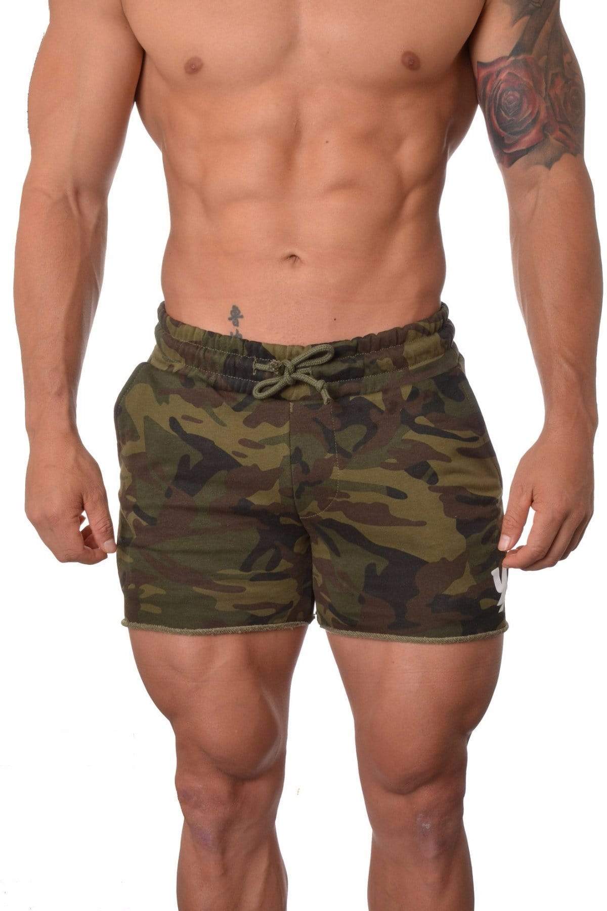 Youngla 102 Bodybuilding Pantaloni Corti In Terry Francese Neri Youngla 102 Bodybuilding Pantaloni Corti In Terry Francese Neri