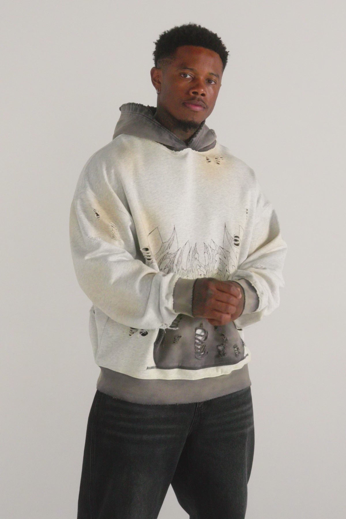 AULA AILA 2WAY RASH GUARD HOODIEブルゾン TWEED COMBINATION HOODIE BLOUSON — aulaaila