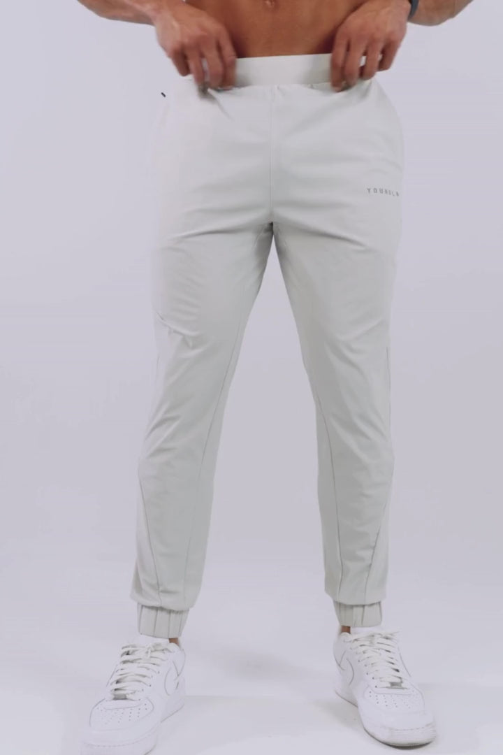 White nylon joggers sale