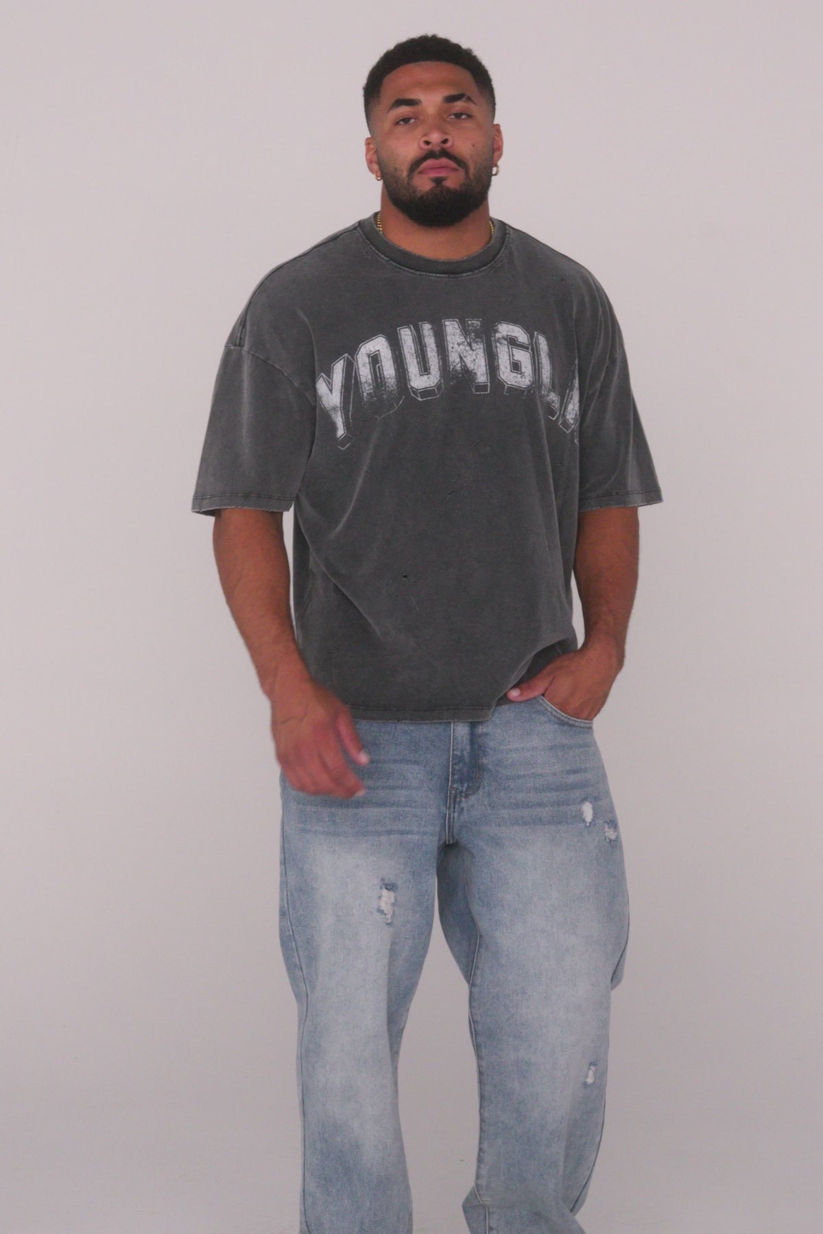 TRUDEAダウン　M size 4146 - Scuffed Cloud Tees