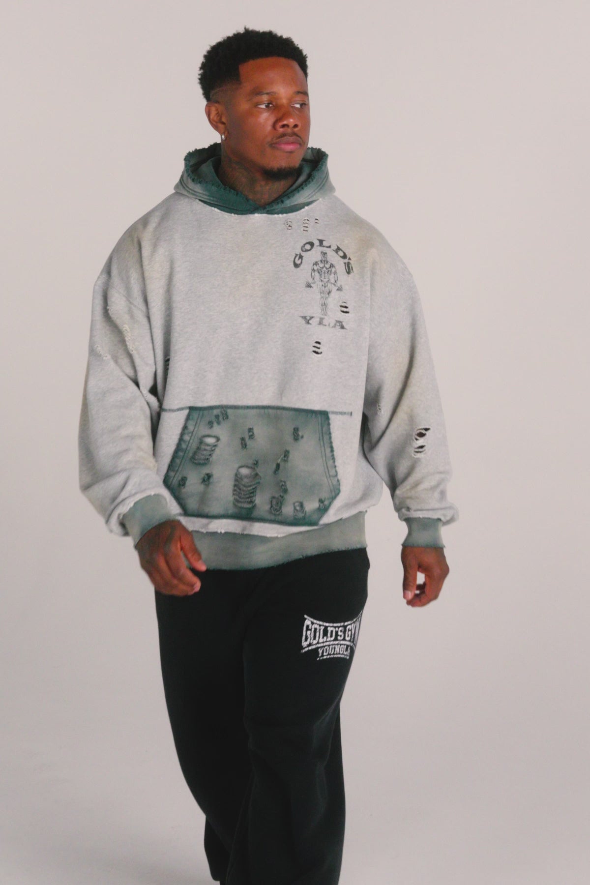 5168 - Gold's Iron Legacy Distress Hoodies
